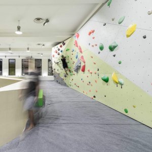 Our duplex climbing area provides additional wall space for a variety of routes. Expect fun and interesting angles that have routes friendly for beginners but also challenging problems for the experienced.